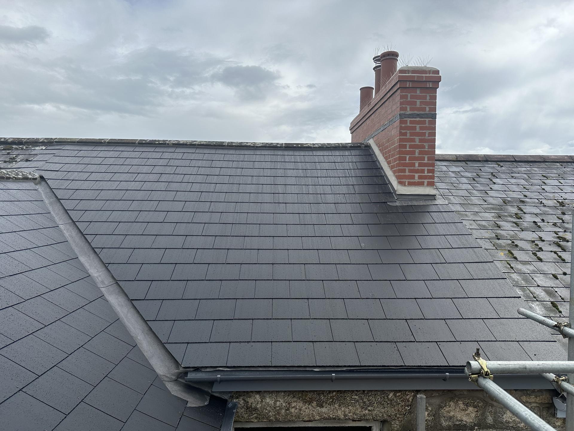 New roof and chimney, Penzance after