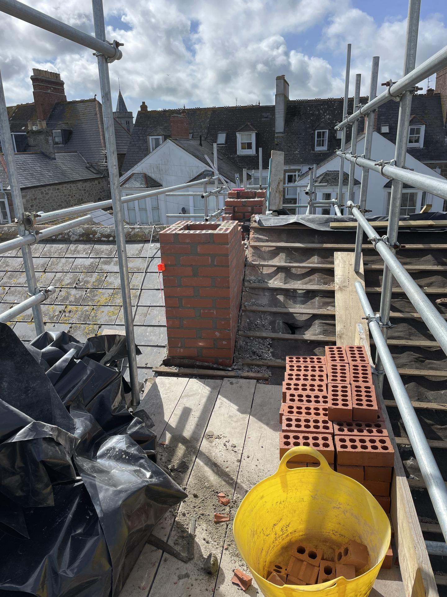 New roof and chimney, Penzance before
