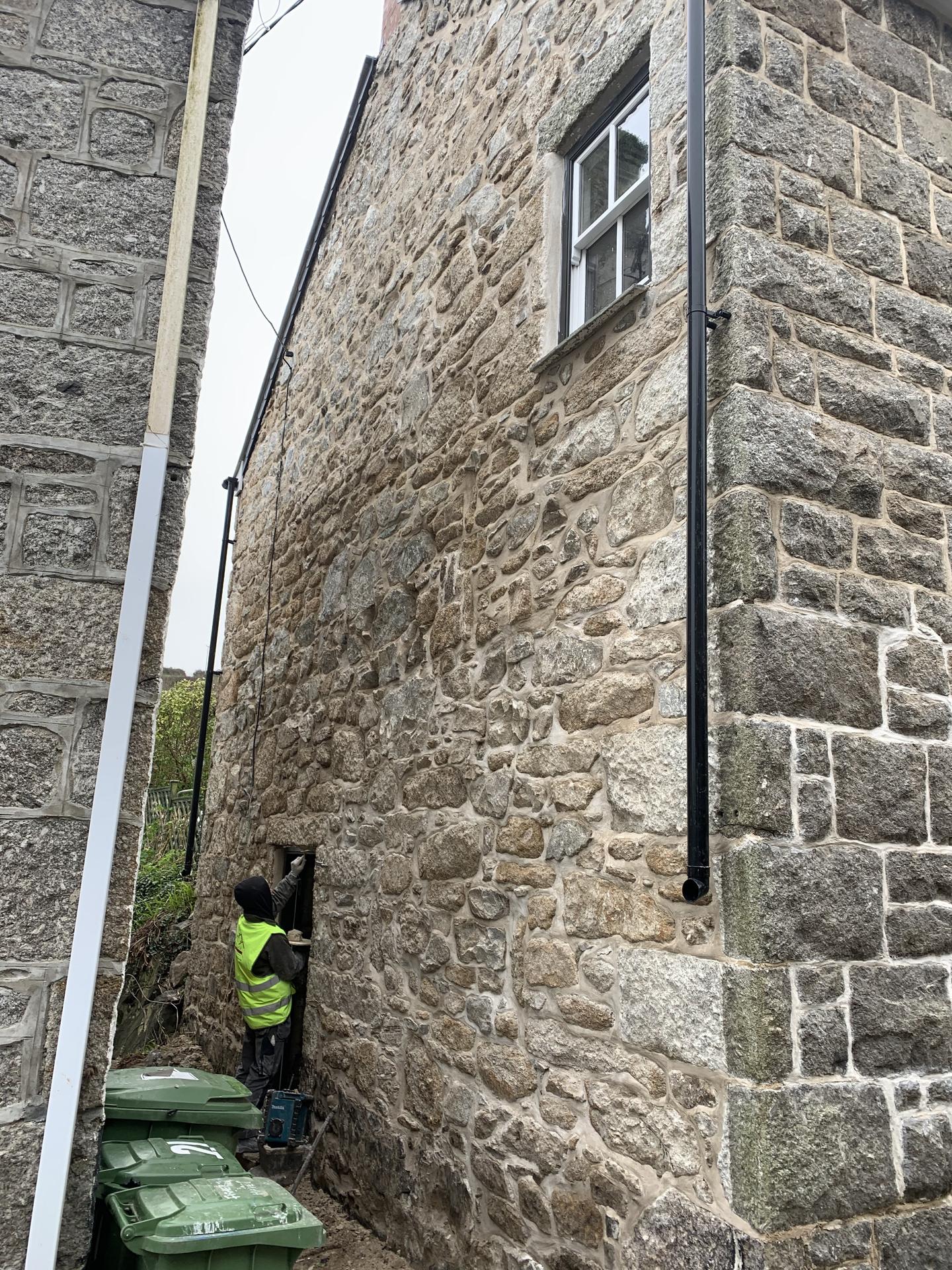 Lime pointing on granite, Mousehole after