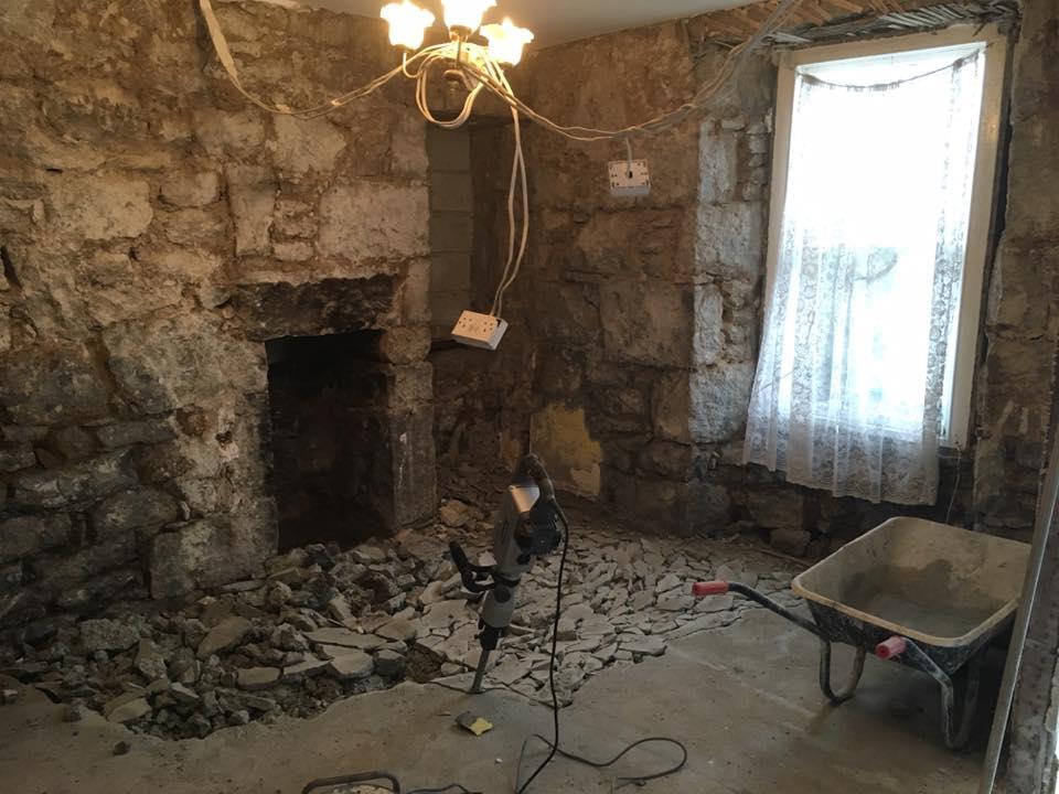 Stone shell plastered and finished, Penzance before