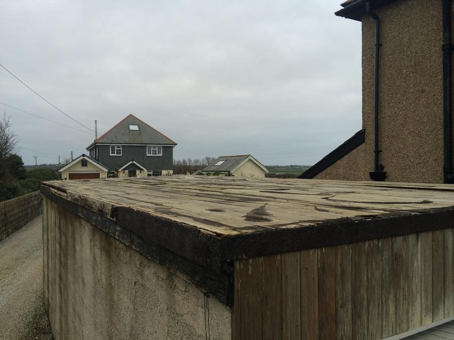 New GRP roof, fascias and guttering, Helston before