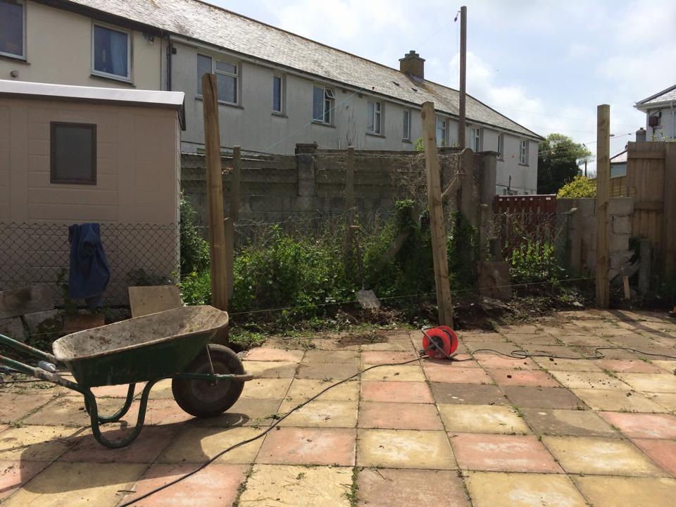 Garden clearance and fencing, West Cornwall before