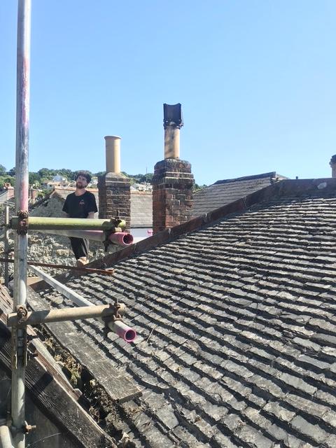 Virgin Place new roof, Mousehole — before