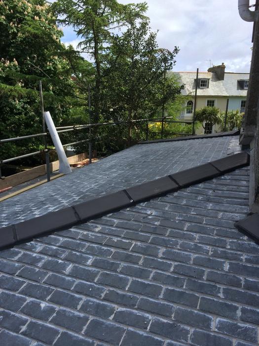 Listed building slate roof, Penzance after